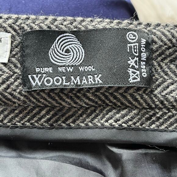 Jillian Jones Women's Vintage 100% Wool Grey Herringbone Dress Pants Size 6 - Picture 8 of 9